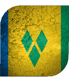 Drapeaux Amériques Saint Vincent et les Grenadines Carré 