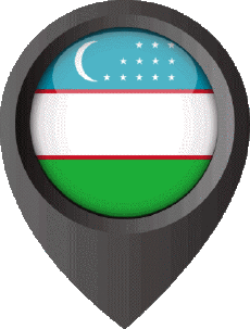 Flags Asia Uzbekistan Location Pin 
