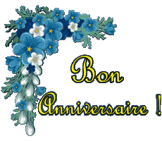 Messages French Bon Anniversaire Floral Transparent Background 002 