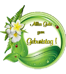 Messages German Alles Gute zum Geburtstag Blumen Transparent Background 011 