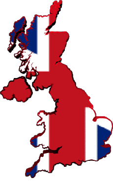 Bandiere Europa UK Carta Geografica 