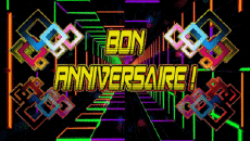Messagi Francese Bon Anniversaire Abstrait - Géométrique Sfondo animato 001 