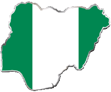 Fahnen Afrika Nigeria Karte 