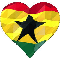 Drapeaux Afrique Ghana Coeur 
