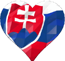 Banderas Europa Eslovaquia Corazón 