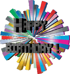 Messages English Happy Birthday Abstract - Geometric Transparent Background 007 