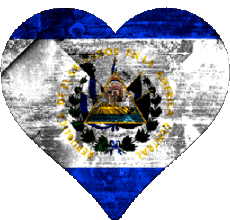 Drapeaux Amériques Salvador Coeur 