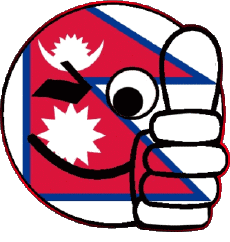 Flags Asia Nepal Smiley - OK 