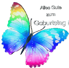 Messages German Alles Gute zum Geburtstag Schmetterlinge Transparent Background 005 