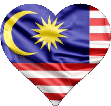Banderas Asia Malasia Corazón 