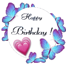 Nachrichten Englisch Happy Birthday Butterflies Transparenter Hintergrund 010 