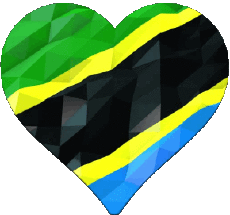 Flags Africa Tanzania Coeur 