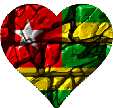 Fahnen Afrika Togo Herz 
