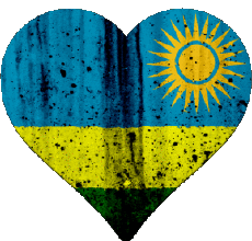 Bandiere Africa Ruanda Coeur 
