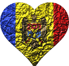Banderas Europa Moldavia Corazón 