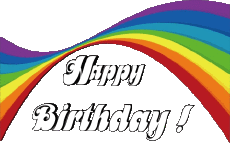 Messages English Happy Birthday Abstract - Geometric Transparent Background 021 