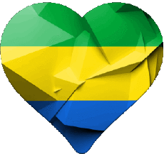 Drapeaux Afrique Gabon Coeur 