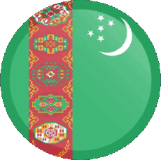 Drapeaux Asie Turkménistan Rond 