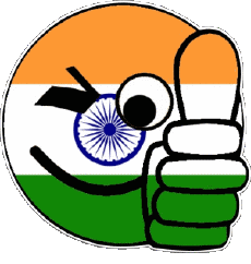 Fahnen Asien Indien Smiley - OK 