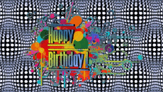 Messages Anglais Happy Birthday Abstract - Geometric Fond Animé 004 
