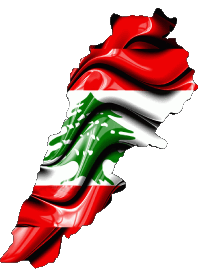 Flags Asia Lebanon Map 
