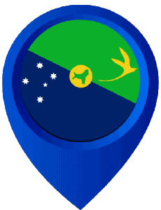 Drapeaux Océanie Australie Christmas Island Epingle de Localisation 