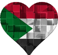 Flags Africa Sudan Heart 