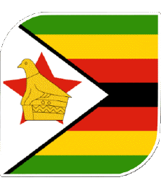 Flags Africa Zimbabwe Square 