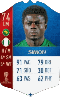 Multimedia Vídeo Juegos F I F A - Jugadores  cartas Nigeria Moses Simon 