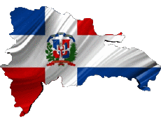 Bandiere America Repubblica Dominicana Carta Geografica 
