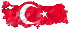 Drapeaux Asie Turquie Carte 