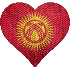 Drapeaux Asie Kirghizistan Coeur 
