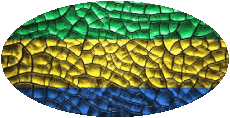 Drapeaux Afrique Gabon Ovale 01 