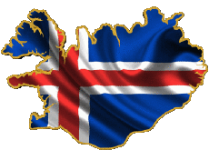 Banderas Europa Islandia Mapa 