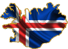 Flags Europe Iceland Map 