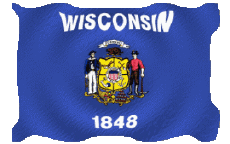 Banderas América U.S.A - Estados Wisconsin Ondulación 