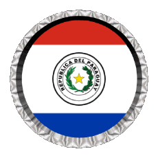 Fahnen Amerika Paraguay Rund - Ringe 