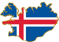 Drapeaux Europe Islande Carte 