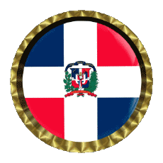 Flags America Dominican Republic Round - Rings 