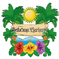 Mensajes Alemán Schöne Ferien Fondo transparente 24 