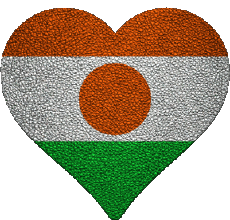 Drapeaux Afrique Niger Coeur 