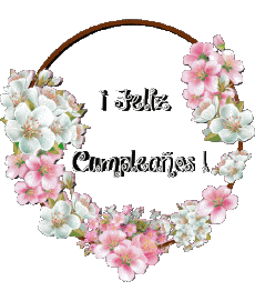 Nachrichten Spanisch Feliz Cumpleaños Floral Transparenter Hintergrund 017 