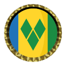 Fahnen Amerika St. Vincent und die Grenadinen Rund - Ringe 