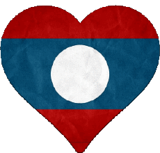 Bandiere Asia Laos Cuore 