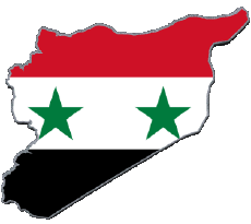 Banderas Asia Siria Mapa 