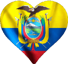 Drapeaux Amériques Equateur Coeur 