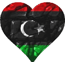 Banderas África Libia Corazón 