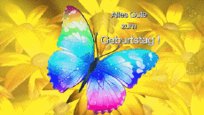 Nachrichten Deutsche Alles Gute zum Geburtstag Schmetterlinge Animierter Hintergrund 001 