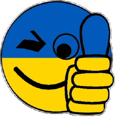 Fahnen Europa Ukraine Smiley - OK 