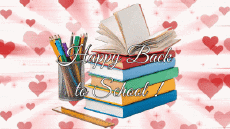 Mensajes Inglés Happy Back to School Fondo animado 006 
